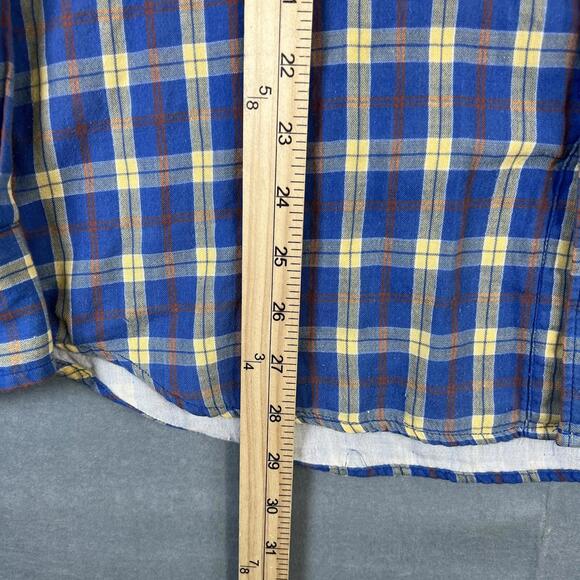 Lucky Brand Pearl Snap Western Shirt Mens XL Blue Plaid Classic Fit Country - Picture 8 of 8